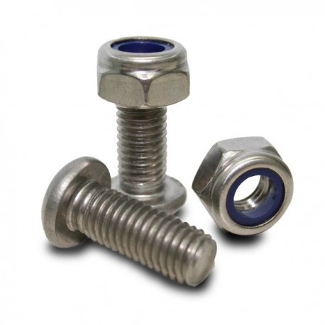 Stainless steel Bolt M10 (oval head) and Self Locking screw nut